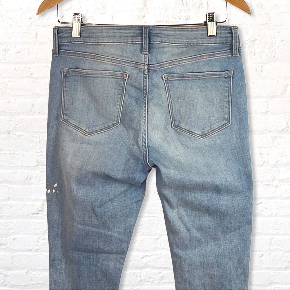 Old Navy Rockstar Distressed Super Skinny Jeans Size 8 Petite Bleach Splattered - Picture 4 of 8